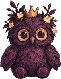 The Owl King as a sleepy plush